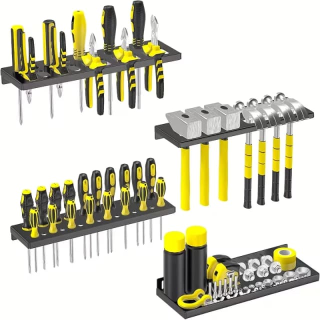 Organizador de herramientas metálico para montaje en pared, para almacenamiento de destornilladores, alicates, martillos y llaves en el taller