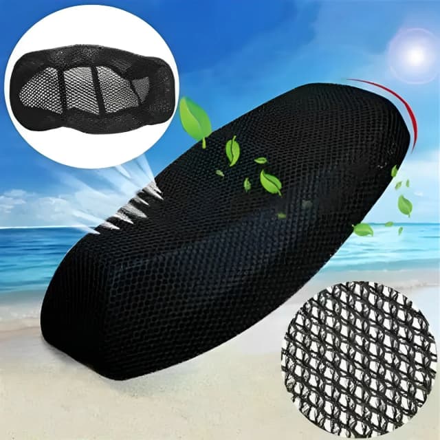 Funda de asiento de motocicleta de malla 3D fresca de verano, fundas de asiento de Scooter transpirables, funda antideslizante, almohadilla de protección de rejilla