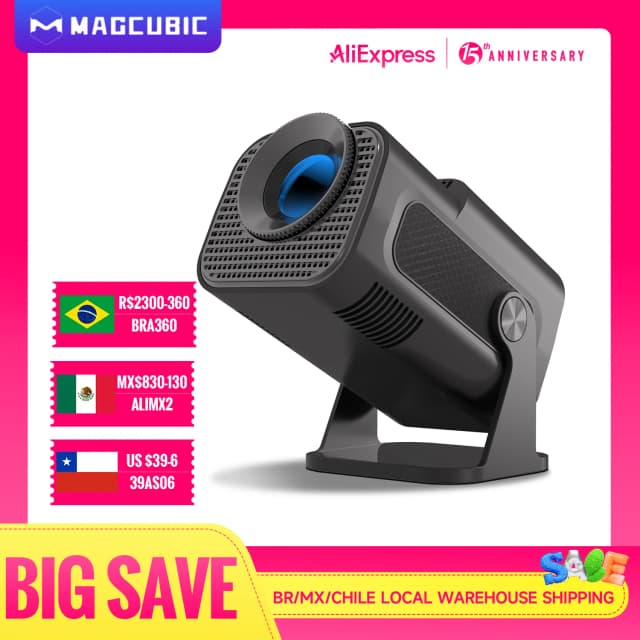 Magcubic HY320 Mini proyector nuevo nativo 720P Android 11 4K 300ANSI Wifi6 BT5.0 cine portátil al aire libre 180 °   Proyector giratorio