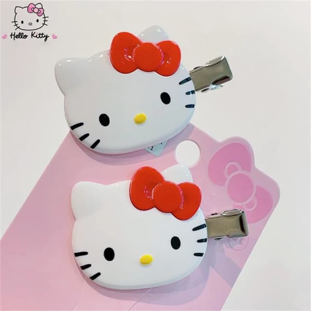 Horquilla Kawaii Sanrio Hello Kitty para niñas, adornos, accesorios de Anime, diadema de dibujos animados, coleteros, tocado circular para el cabello, regalos para el cabello