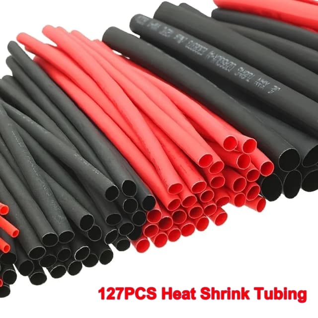 127 Uds. Tubo termorretráctil negro rojo 2:1 surtido de tubos de poliolefina Kit de cables de envoltura de manguito de Cable de coche