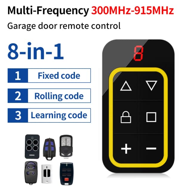 Control remoto Universal para puerta de garaje, duplicador de llaves clon, controlador de puerta de garaje multifrecuencia, 8 canales, 300-915Mhz, 433Mhz
