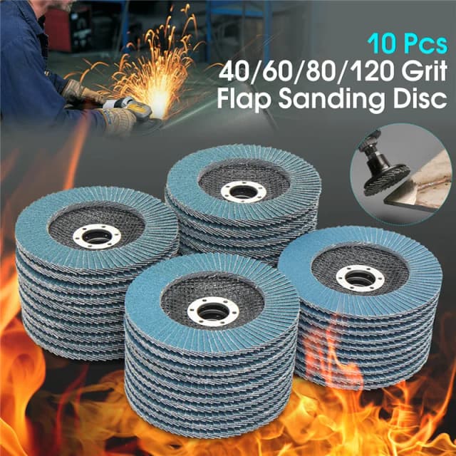 10 Uds. Discos de solapa planos de 125mm 5 "40/60/80/120 discos de lijado para amoladora angular de grano muelas angulares para Pulido de madera y Metal