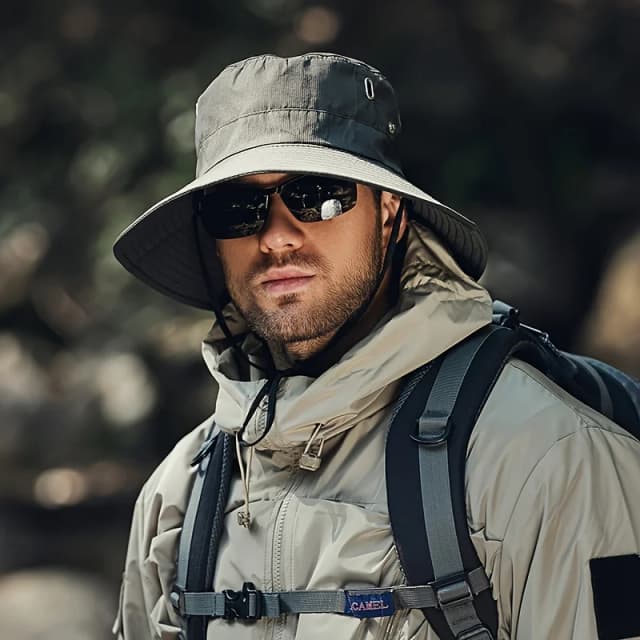 Sombrero de Sol de Ala Ancha para Hombre, Estilo Pescador, para Pesca, Verano, Aire Libre, Impermeable, Protección UV, Gorra de Pesca, para Montar a Caballo, Senderismo, Protección Solar