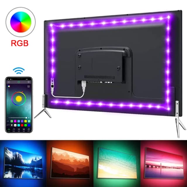 Luces Led para TV, tira de luces Led RGB, Control Bluetooth, cinta Led USB de 5V, cinta Flexible para retroiluminación de TV, decoración de habitación