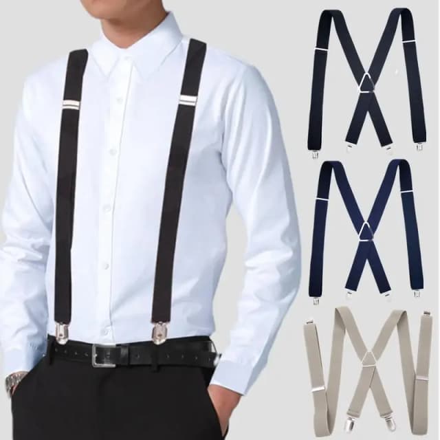 Tirantes de trabajo resistentes para hombre, tirantes elásticos ajustables para pantalones, tirantes con correa para cinturón, tirantes para pantalones de mujer, accesorios para camisa y falda