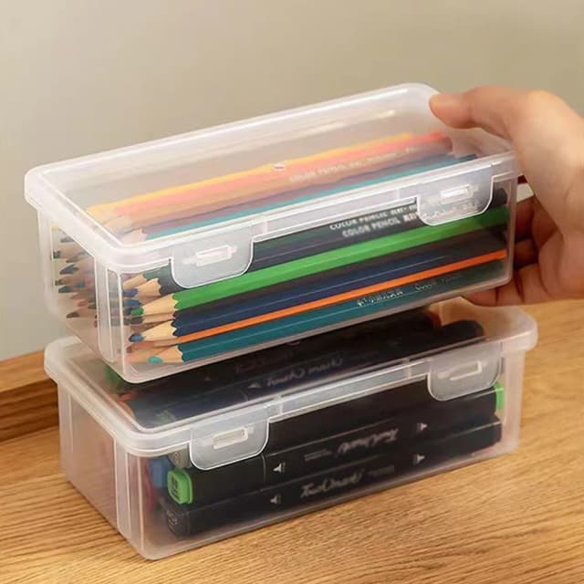 Estuche para lápices translúcido de gran capacidad, ligero, práctico para útiles escolares, caja organizadora para bolígrafos, 1 ud.