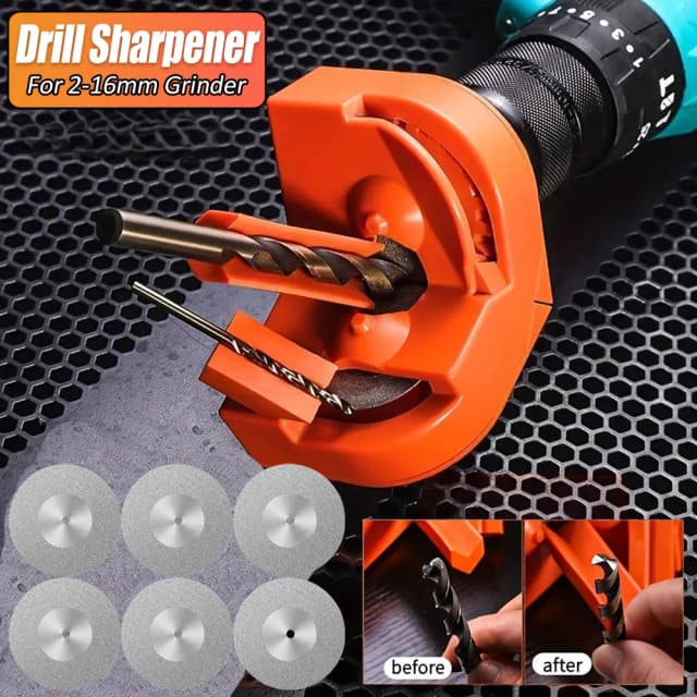 Afilador de brocas portátil, herramienta de molienda Universal para motosierra y brocas, construcción duradera de Metal y plástico multiusos