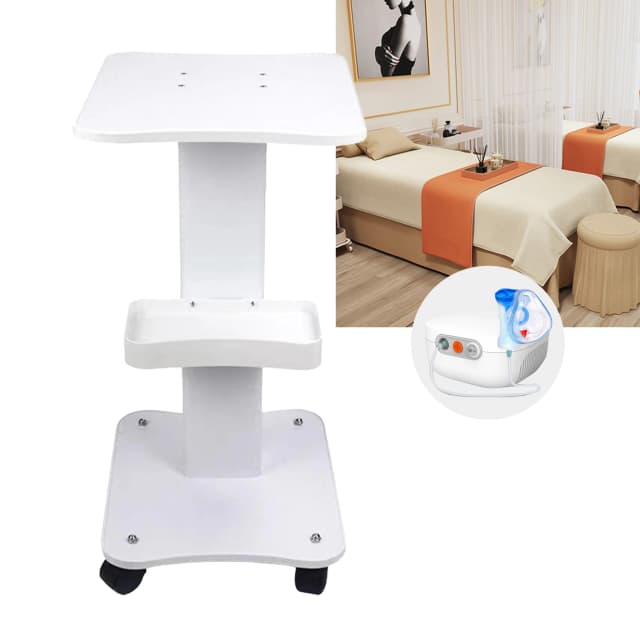 Carro de mesa de salón de belleza, soporte de rueda rodante, Spa, carga máxima de 40Kg, giratorio de 360 °