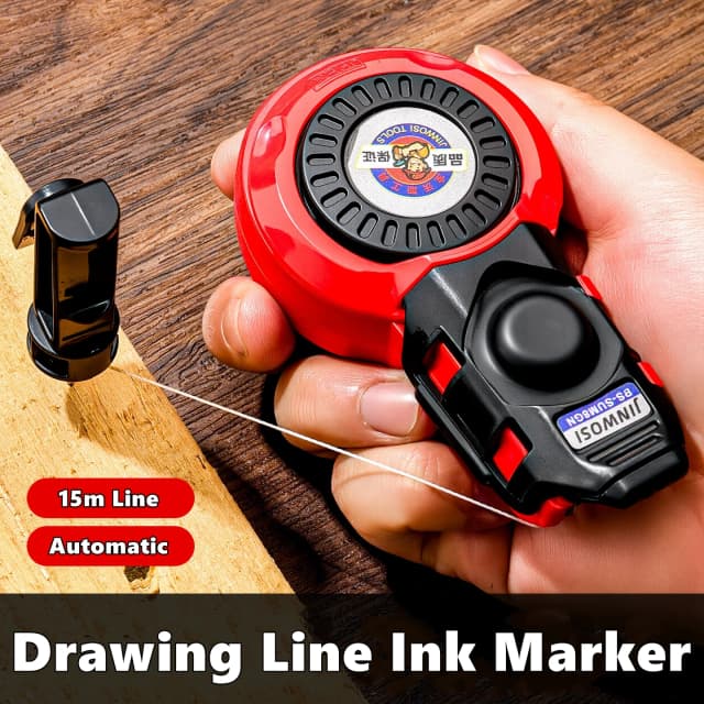 Herramientas de Medición para Construcción: Marcador de Tinta Manual Automático de Plástico para Carpintería, Línea de Tiza para Madera, Marcadores de Tinta para Carpintero