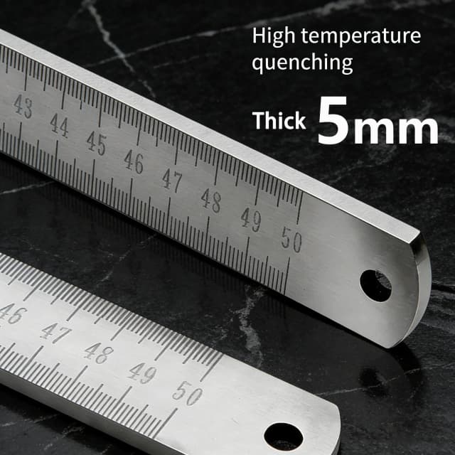 Ingenierado para emergencias: regla de acero inoxidable de 50 cm con punta endurecida para medir y romper ventanas