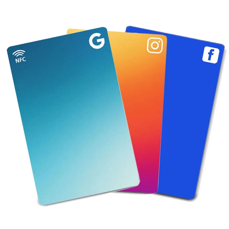 Nuevo diseño de impresión NFC Chip Instagram Facebook Google Tarjeta de reseñas Tarjeta NFC emergente