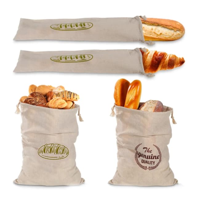 Bolsas de pan de lino, bolsa con cordón reutilizable para pan, bolsa de almacenamiento de pan artesanal casera, bolsas de pan de lino para Baguette