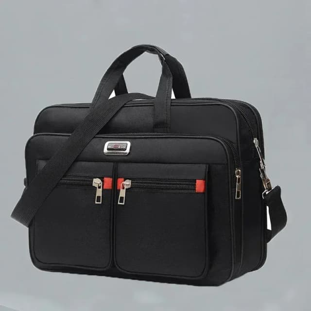Maletín de negocios de gran capacidad para hombre, bolso de hombro versátil portátil, bolso de mano con múltiples bolsillos para uso comercial y informal