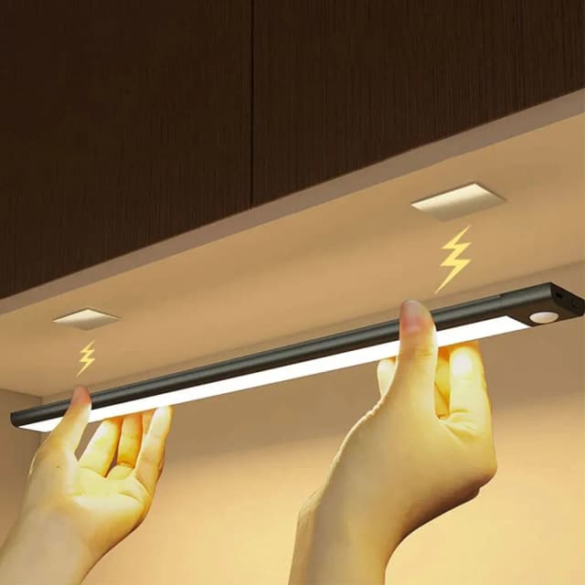 Luz LED para armario, lámpara recargable por USB tipo C con Sensor de movimiento para cocina, armario, iluminación de 20cm/30cm/40cm/50cm/60cm