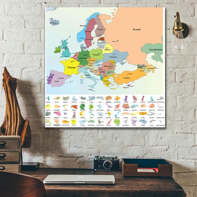 Mapa Anglii - Mapa Europy - Mapa polityczna, Dekoracje do domu, Gabinet, Narzędzia geograficzne, Narzędzia turystyczne/edukacyjne