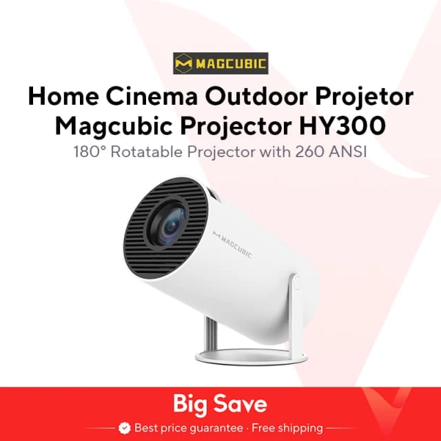 Proyector Magcubic HY300 Pro 4K Android 11 Dual Wifi6 260ANSI Allwinner H713 BT5.0 1080P 1280*720P Proyector de cine en casa para exteriores