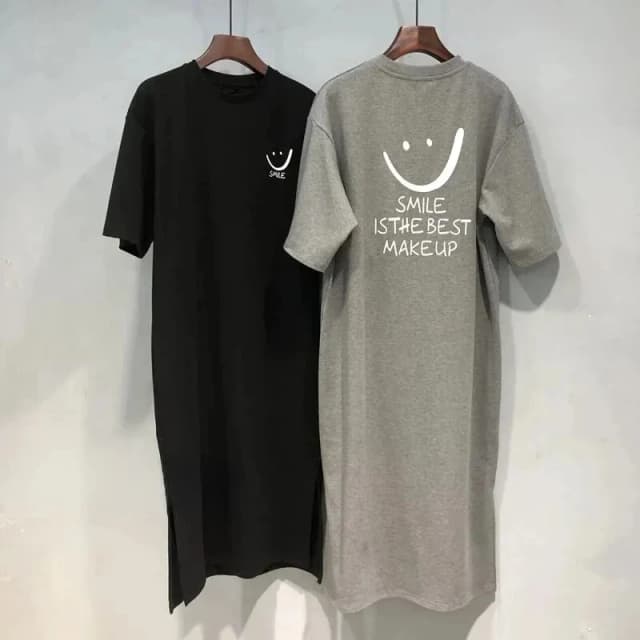 Novedad de verano para mujer, vestido tipo camiseta de manga corta, vestido suelto de longitud media por encima de la rodilla