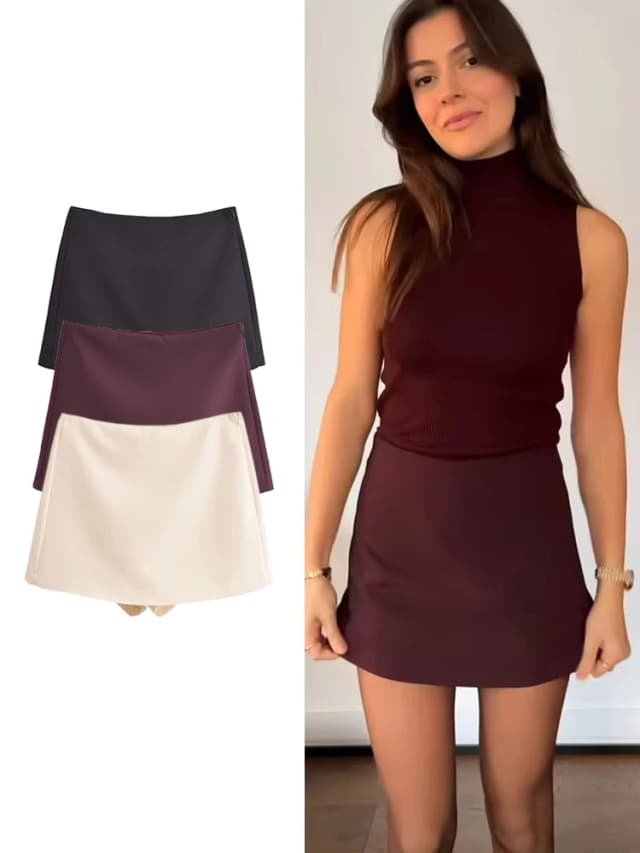 TFMLN nueva primavera mujer falda sólida moda casual cremallera lateral Mini pantalones cortos faldas Vintage de cintura alta ropa de calle pantalones cortos faldas