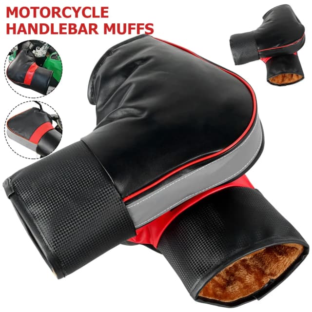 1 par de guantes más cálidos para motocicleta, manguitos protectores para manillar de motocicleta, Scooter, agarre grueso y cálido, manguito de barra a prueba de lluvia