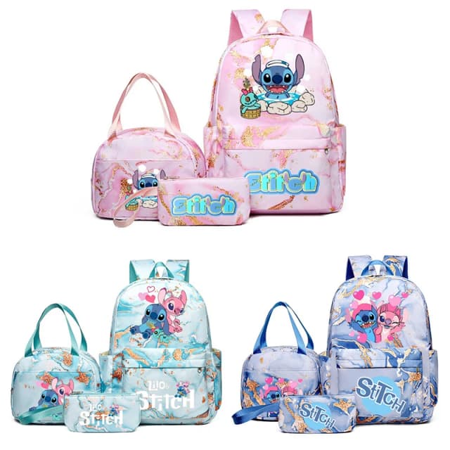 Juego de mochila con estampado de puntadas de 3 uds, con bolso y bolsa, mochila para exteriores ligera y transpirable de gran capacidad