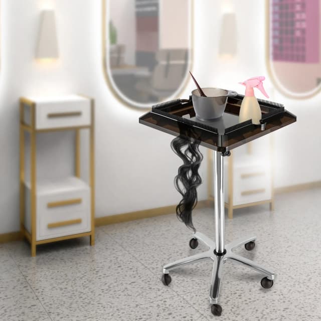 Bandeja de salón rodante ajustable para peluquero, carrito de herramientas para extensión de cabello, carrito de almacenamiento de peluquería, muebles auxiliares estéticos