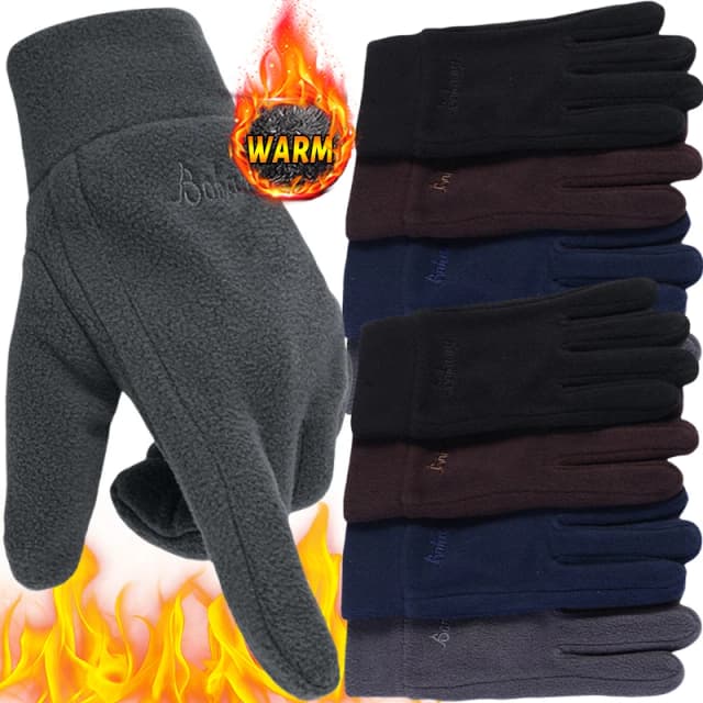 Guantes gruesos de lana para hombre y mujer, guantes térmicos cálidos con dedos completos para invierno, resistentes al viento, para correr, esquiar y ciclismo