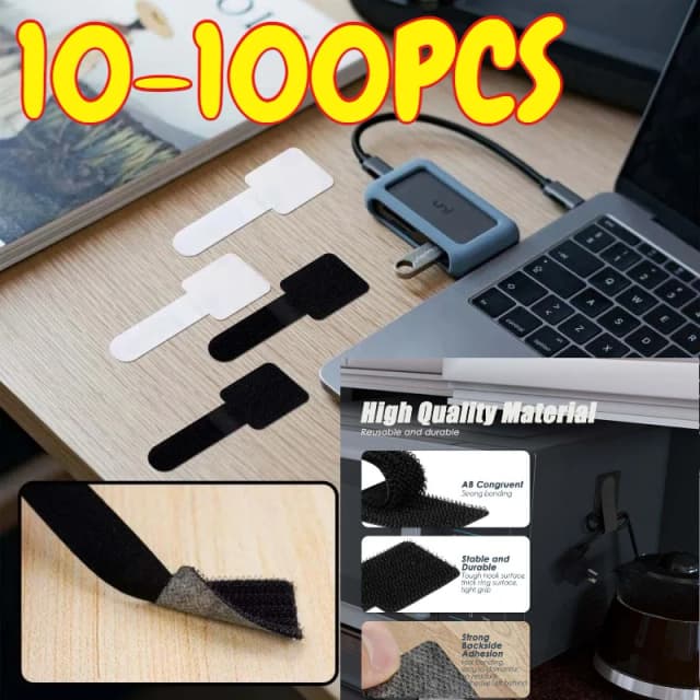 Bridas para cables reutilizables, organizador de cables de sujeción, soporte para cuerda, correas organizadoras de cables ajustables autoadhesivas, gestión de escritorio