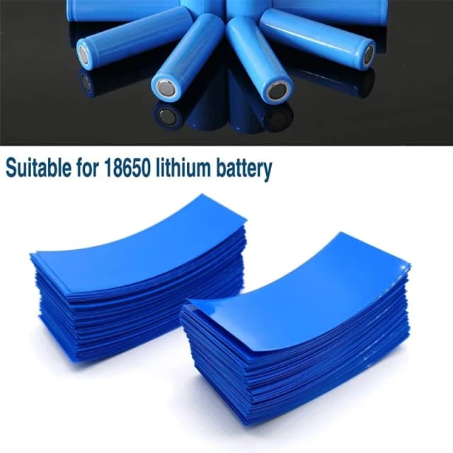 100 Uds. Tubo termorretráctil plano de PVC envoltura de batería para batería de litio 18650 tubo termorretráctil Kit surtido aislante autoadhesivo
