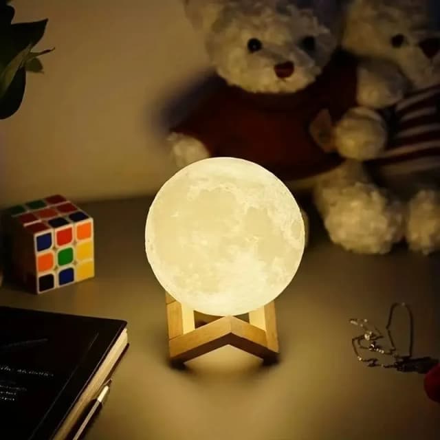 1 luz LED de luna, luz de galaxia, luz de noche de luna DIY, niña, niño, niño, mujer, regalo de cumpleaños, decoración de dormitorio (luz cálida)