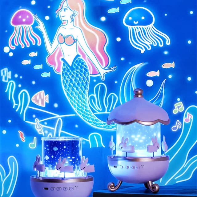 Proyector de luz nocturna para niños, habitación de niños, rotación espacial, lámpara Led nocturna recargable por USB, 12 películas, regalo de cumpleaños y Navidad